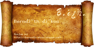 Bernáth Ákos névjegykártya