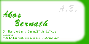 akos bernath business card